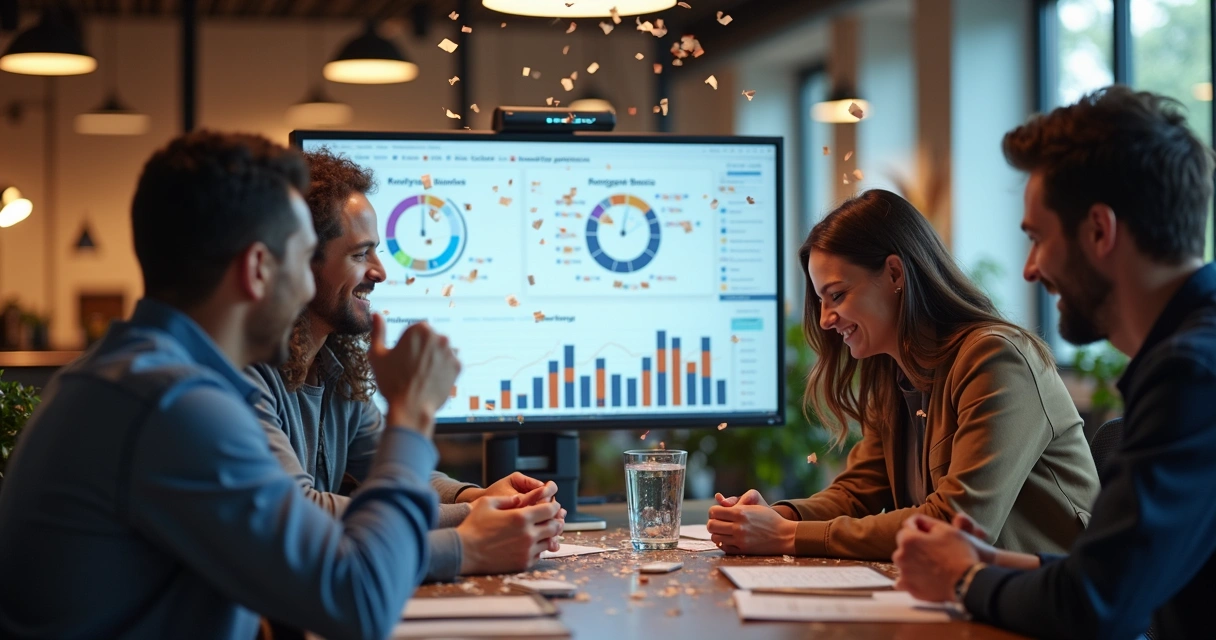 Equipe comemora sucesso após onboarding digital eficiente