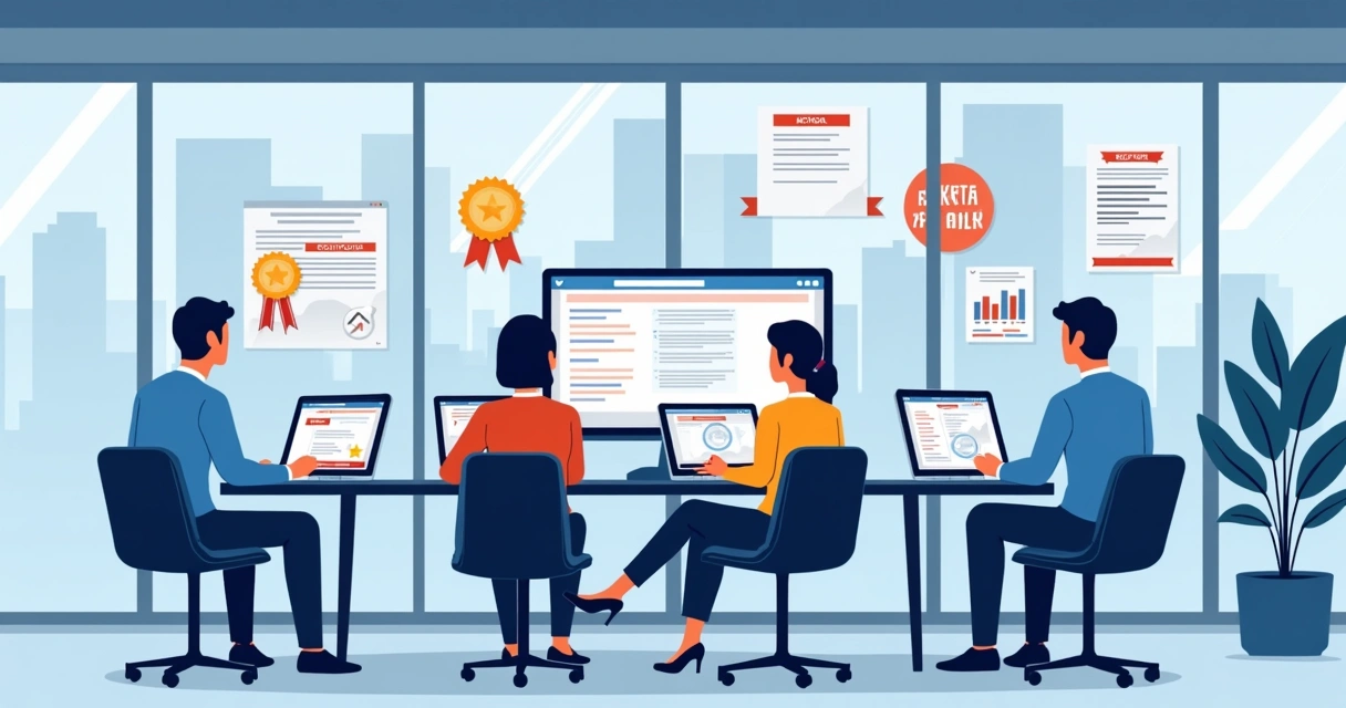 Equipe debatendo estratégias digitais certificadas para eleições