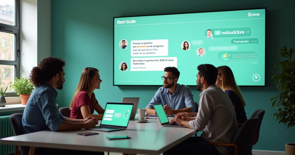 Time de vendas interagindo com cliente pelo WhatsApp