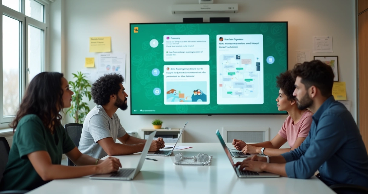 Equipe analisando feedbacks de clientes WhatsApp 