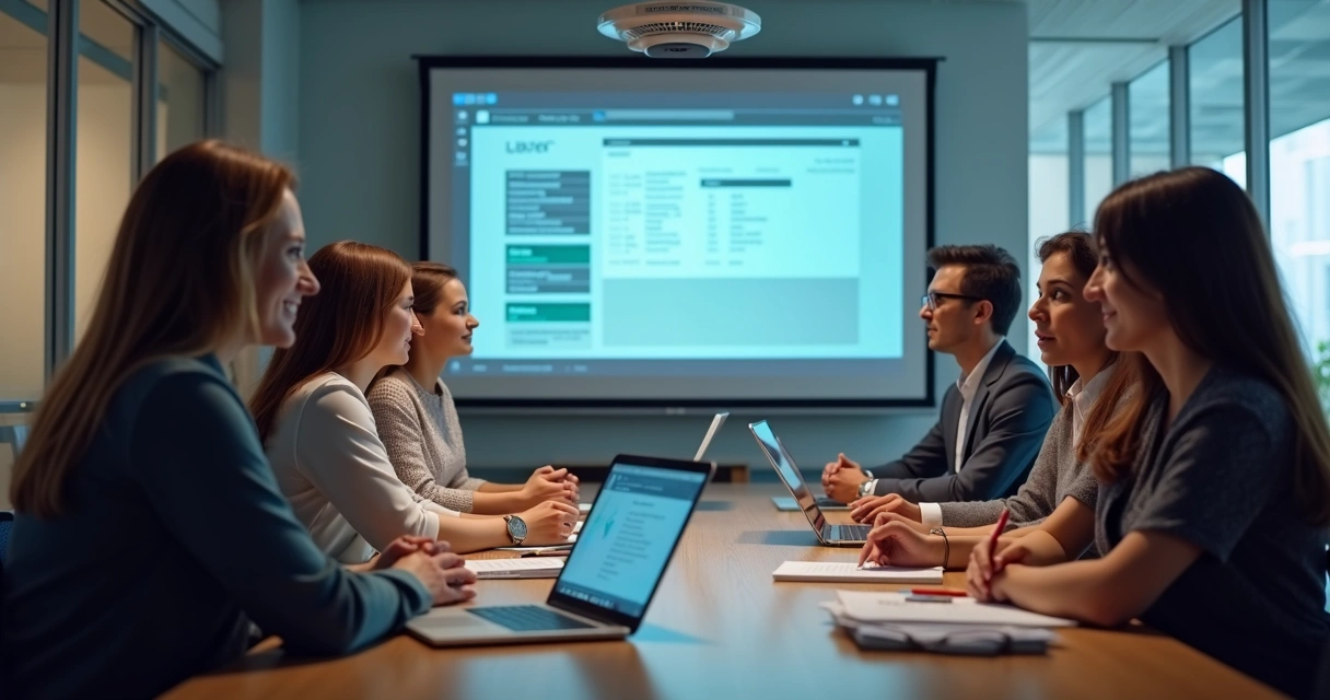 Equipe de psicologia em treinamento de sistemas digitais