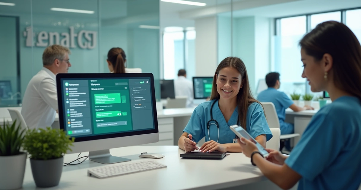Equipe de clínica odontológica atendendo leads no WhatsApp 