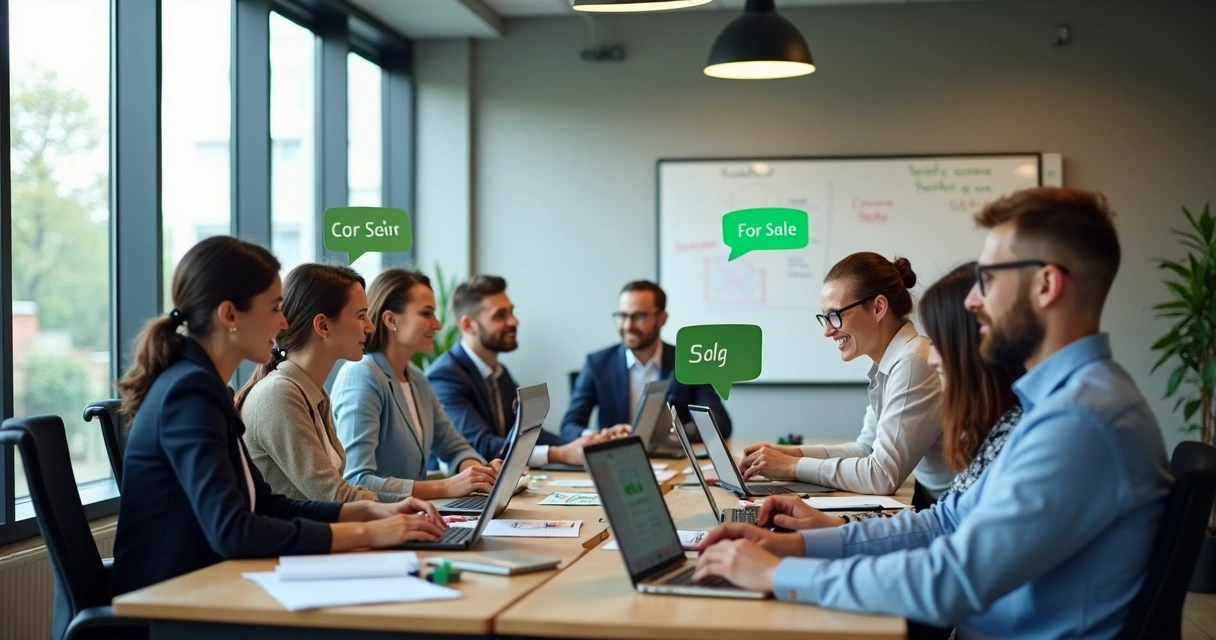 Equipe comercial imobiliária recebendo leads no WhatsApp