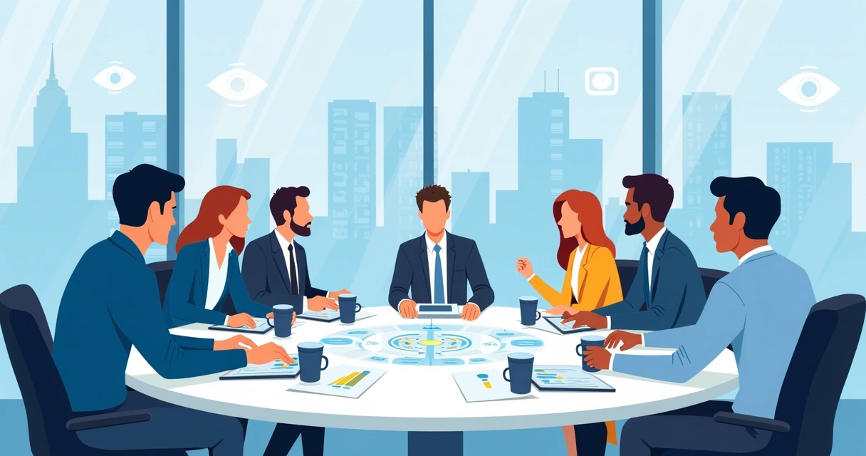 Equipe de comunicação trabalhando em conselhos de classe 