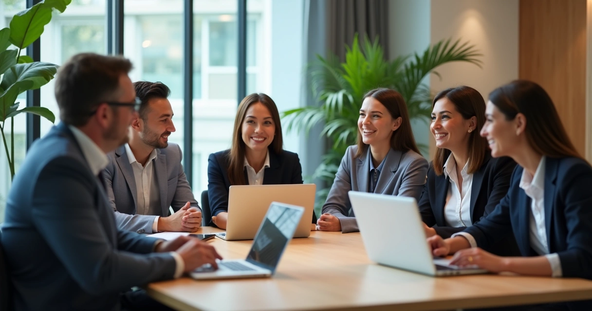 Equipe de funcionários de condomínio em treinamento presencial 