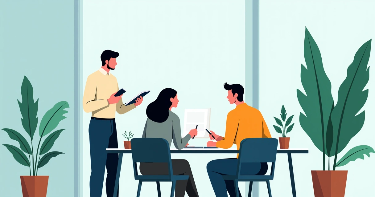 Arquitetos e engenheiros trabalhando juntos em uma mesa com plantas e documentos 