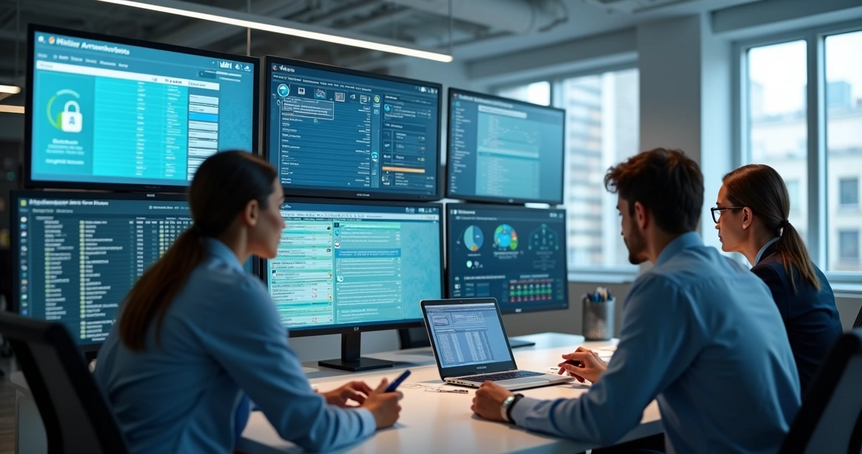 Equipe contábil com apoio de automação digital