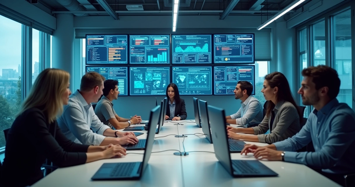 Equipe de contabilidade trabalhando com automação em computadores 