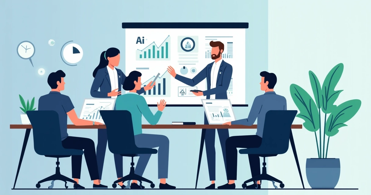 Equipe de contabilidade em treinamento sobre tecnologia e automação 