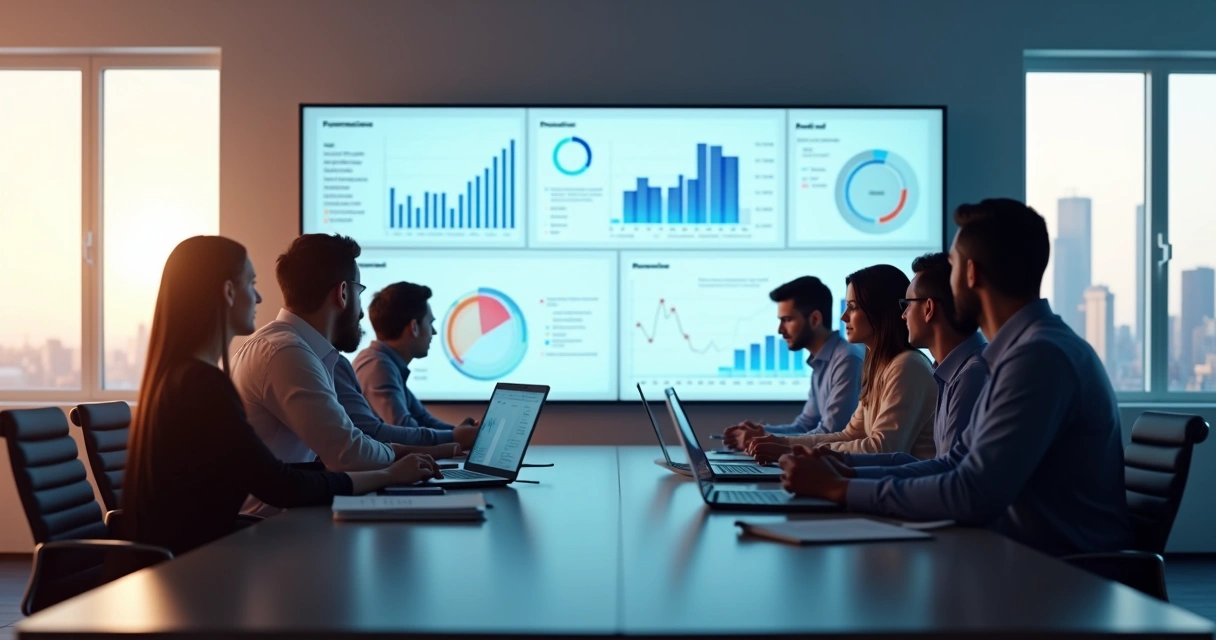 Como escolher um sistema de gestão de parcerias para contabilidade Equipe em escritório contábil analisando parcerias em painel digital