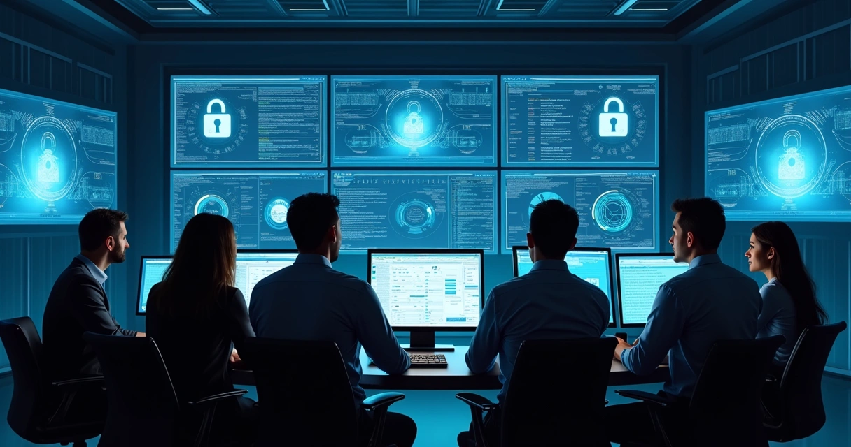 Equipe gerenciando privacidade de dados