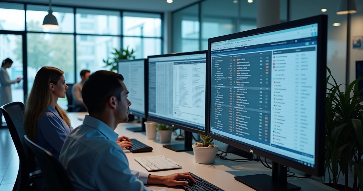 Equipe gerenciando leads de clínica odontológica em tela de computador 