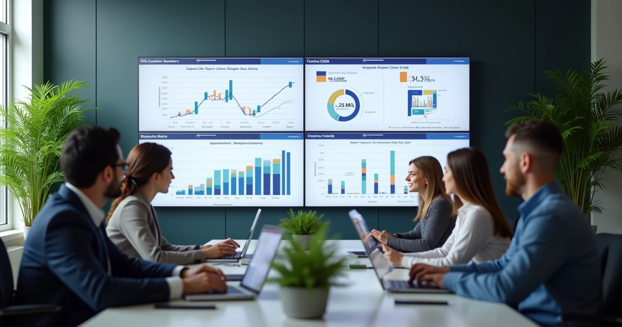 Equipe de CRM analisando dados de clientes em e-commerce 