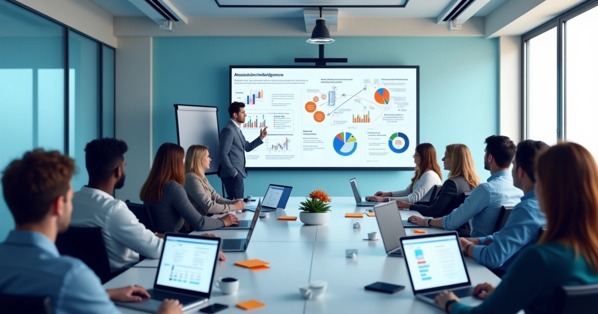 Equipe participando de curso de inteligência artificial