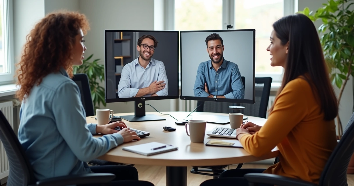 Equipe de customer success pequena PME conversando com clientes 