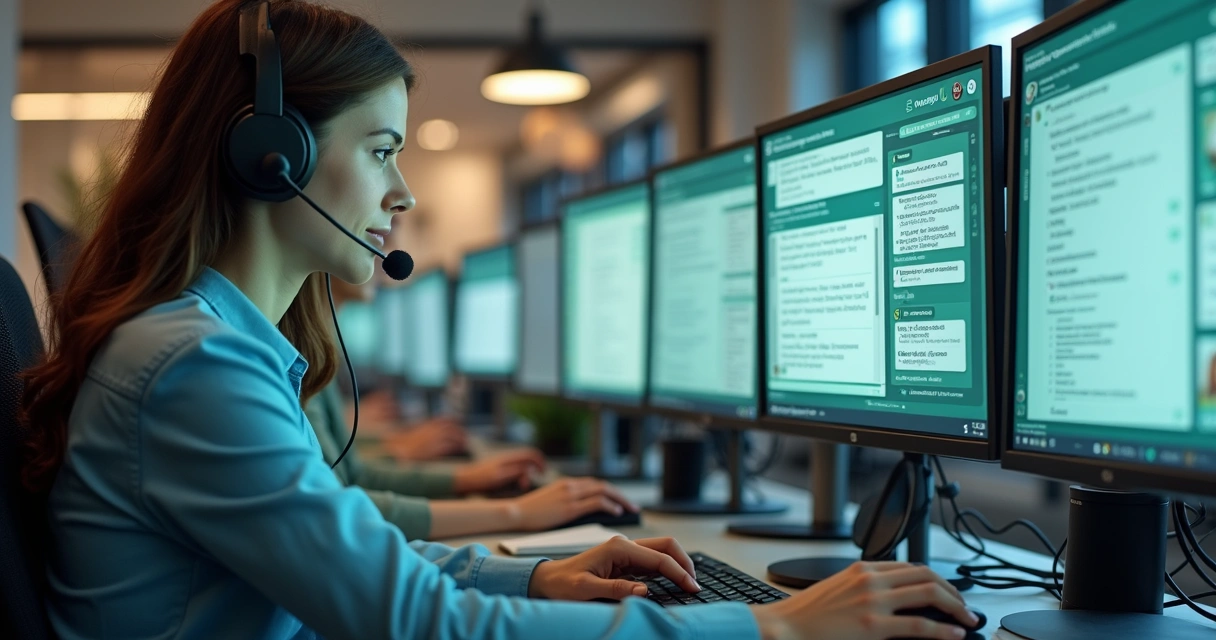 Equipe de atendimento monitorando fluxos automatizados de WhatsApp Business 