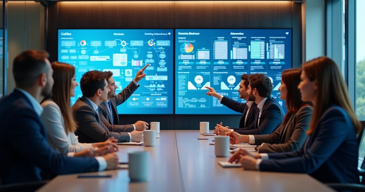 Equipe de TI analisando plataforma de automação de IA