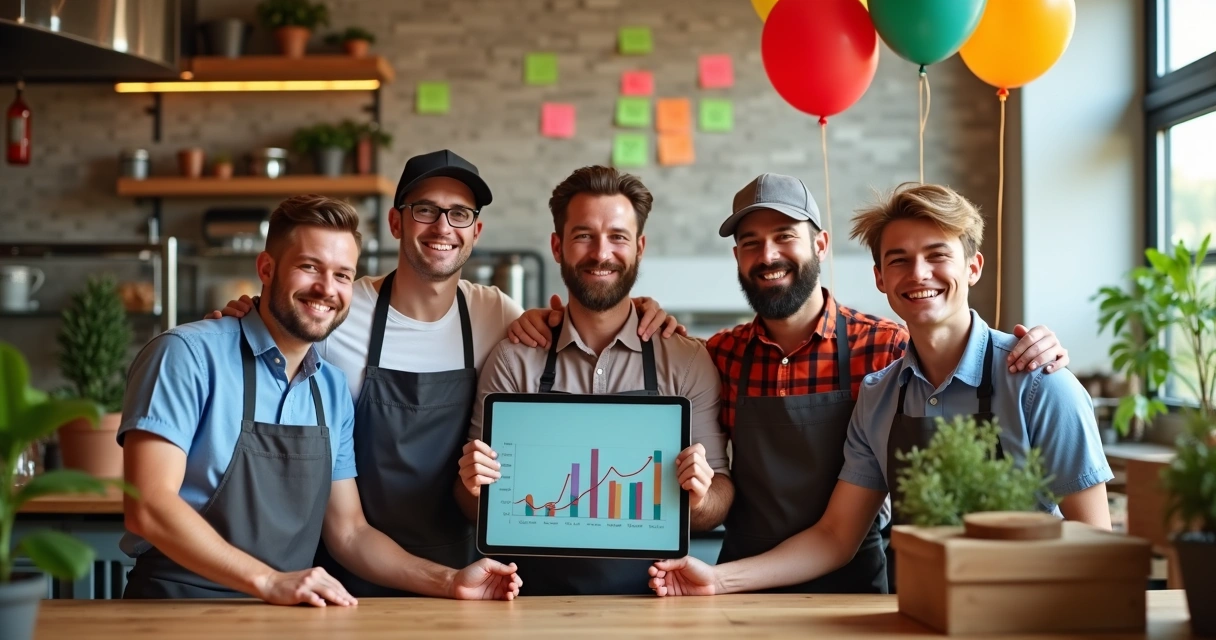 Equipe de delivery comemora resultados positivos