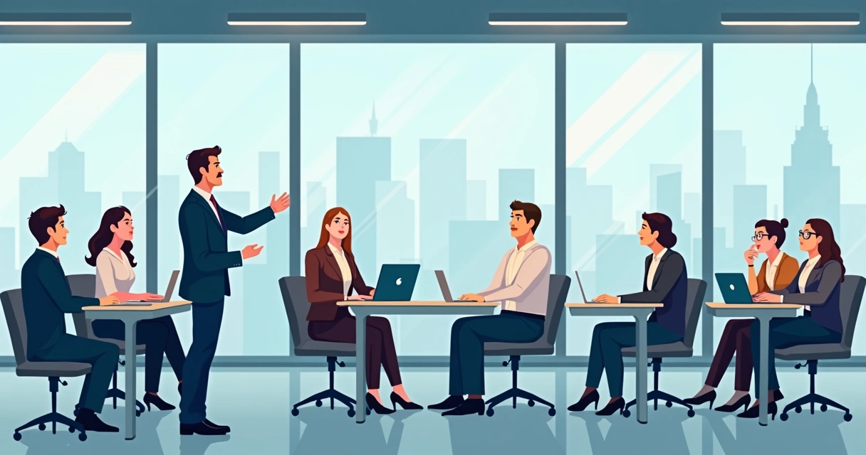 Equipe de colaboradores desmotivados em treinamento 