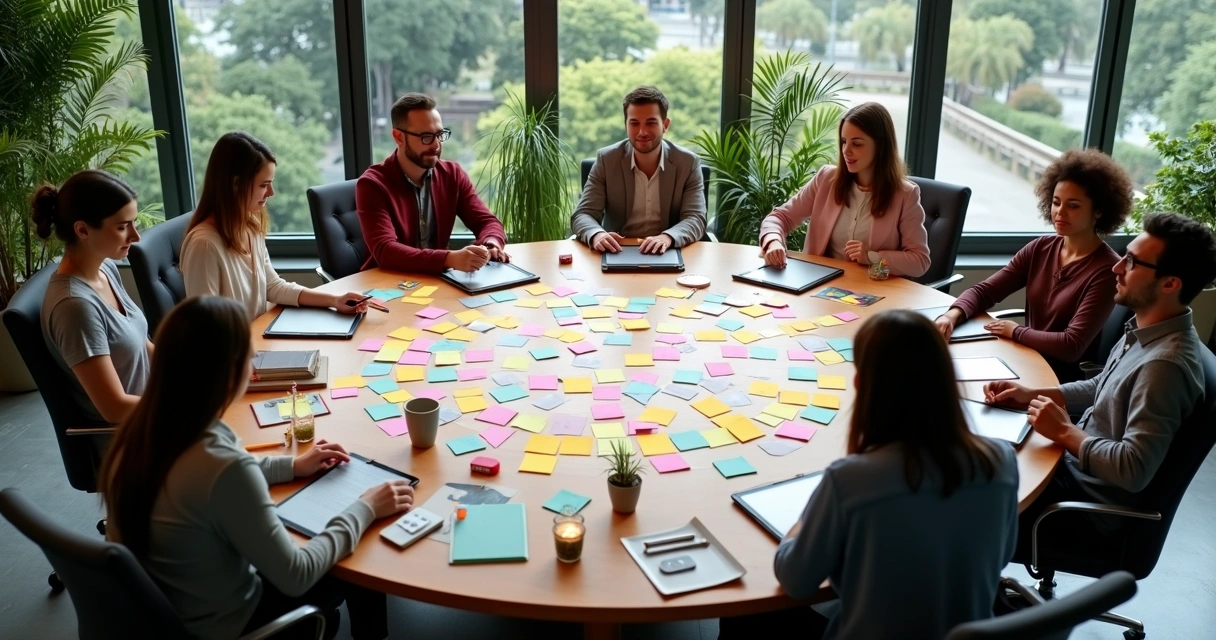 # Tech <PE> 5 Equipe diversa trabalhando junta em projeto criativo