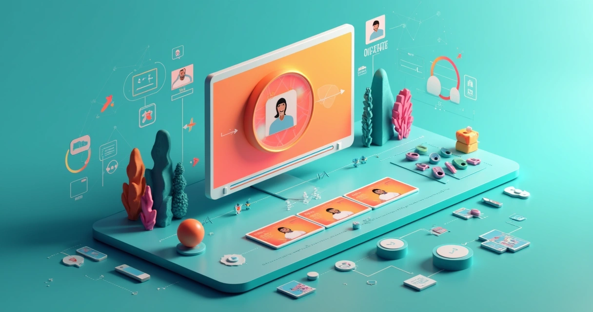 Cenas de inteligência artificial cortando vídeos para redes sociais 