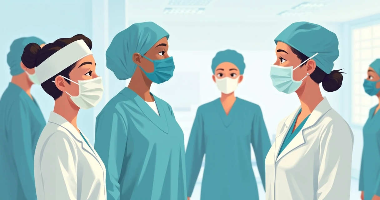 Equipe de enfermagem usando equipamentos de proteção em unidade de isolamento 
