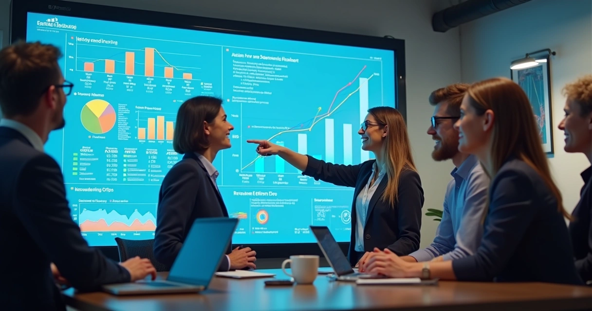 Colaboradores satisfeitos usando sistema de automação moderno 
