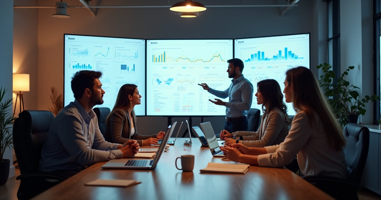 Equipe analisando campanha Instagram em tela 