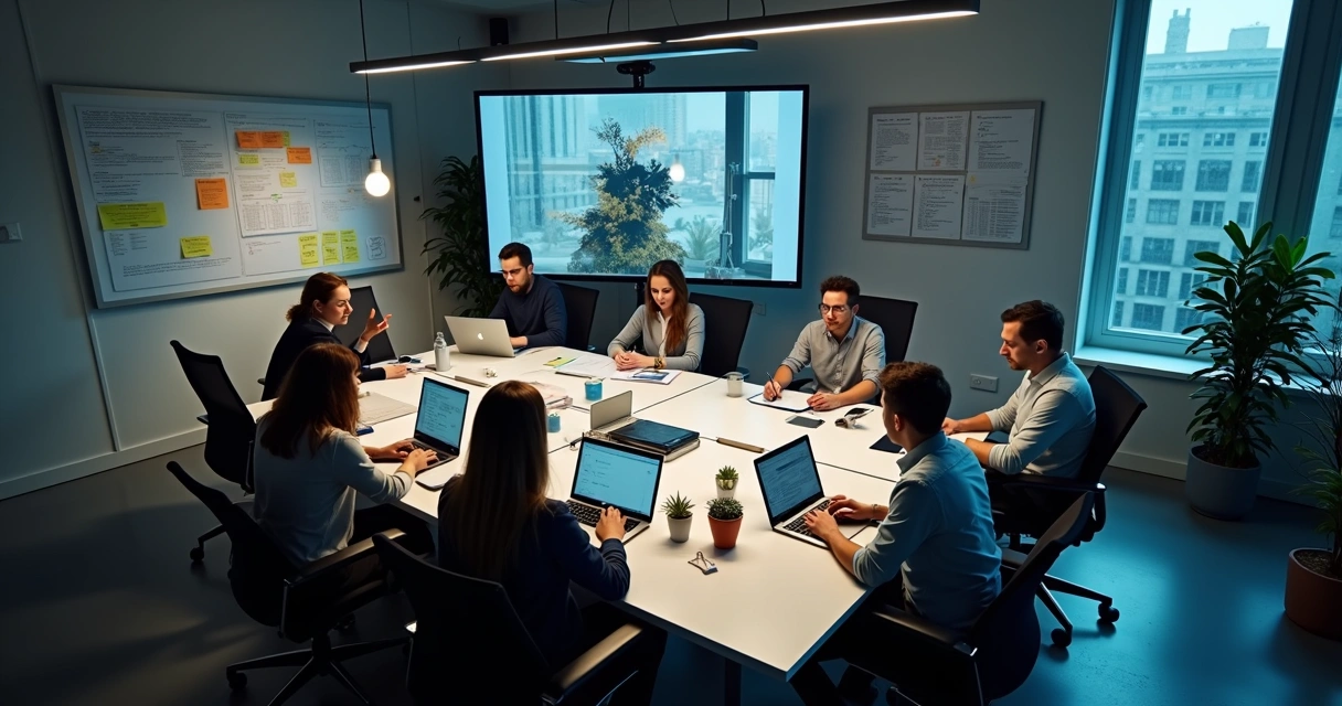 Equipe sem interações em reunião online 