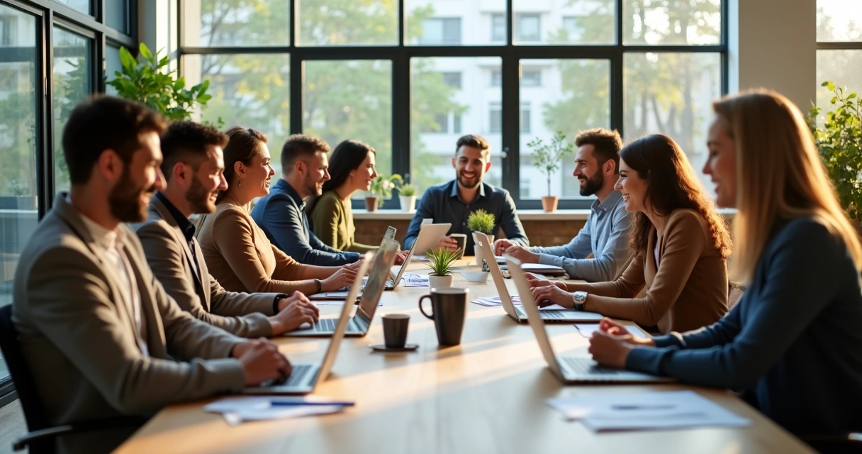 Equipe diversa trabalhando bem em escritório