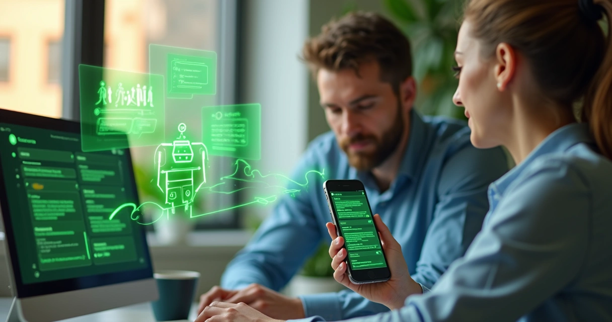 Equipe de atendimento humano e IA no WhatsApp