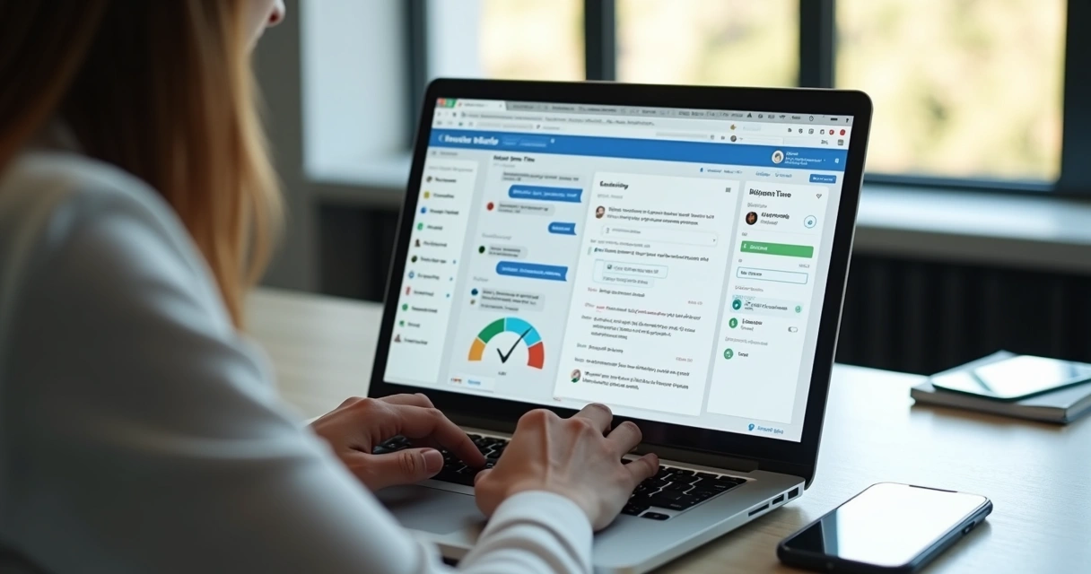 Person monitoring hybrid customer service between AI and human team