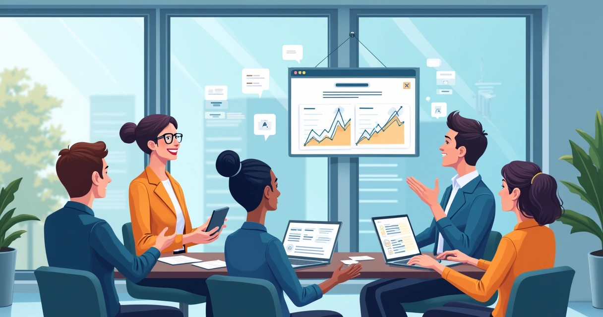 Equipe de atendimento humano colabora ao lado de chatbot virtual 
