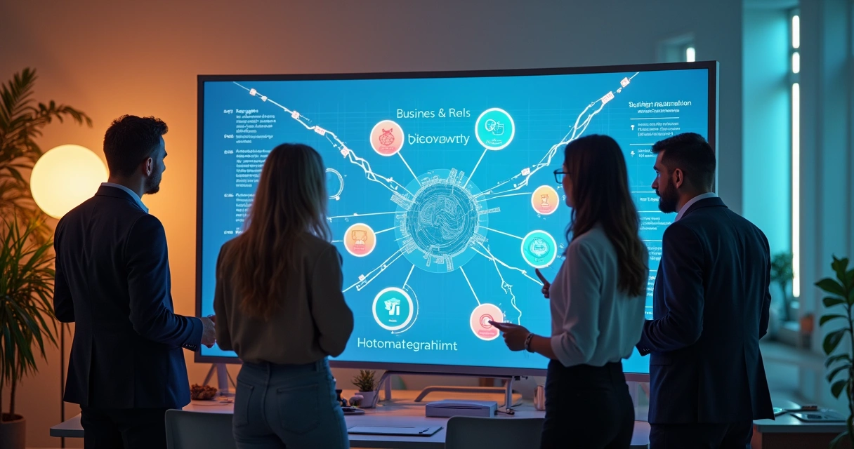 Equipe planejando transformação digital com IA 