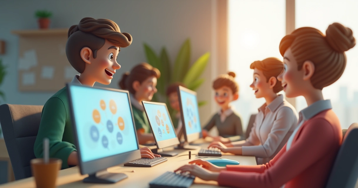 Equipe de imobiliária atendendo leads por chatbot