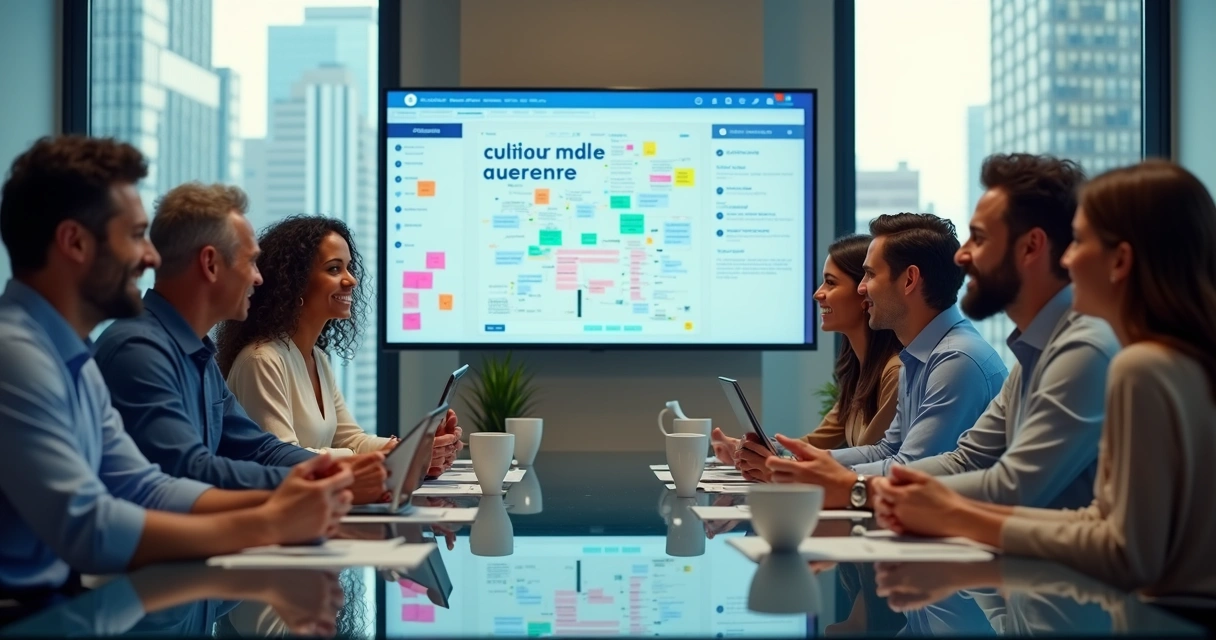 Equipe de atendimento reunida em oficina sobre cultura centrada no cliente 