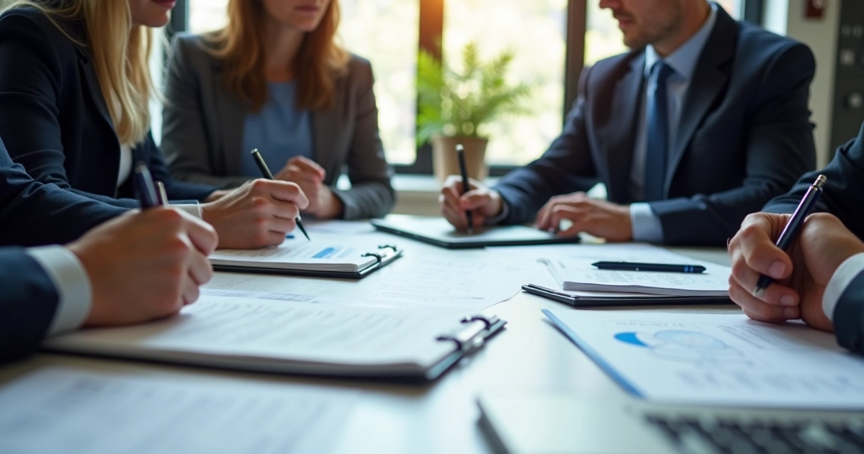 Equipe jurídica analisando editais de licitação