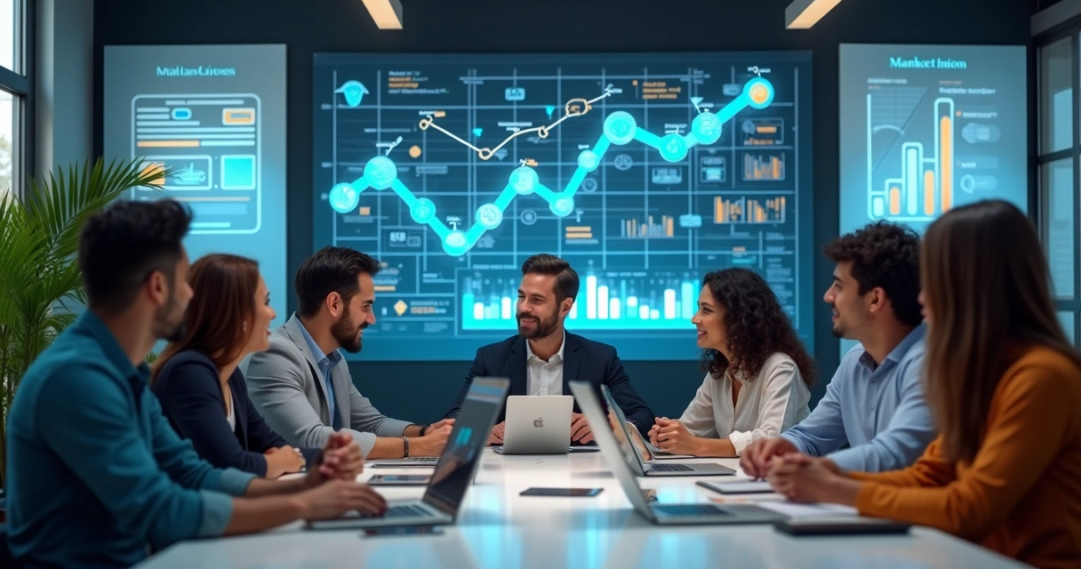 Equipe reunida em uma agência de marketing digital em Castanhal 