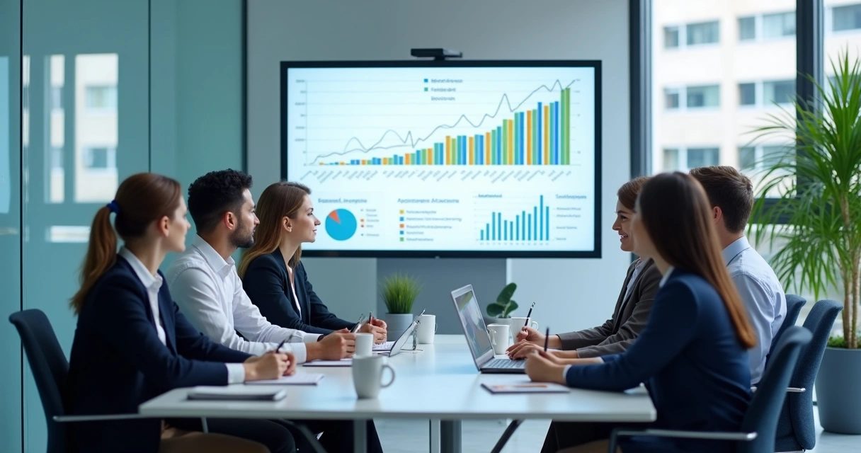 Equipe de marketing analisando resultados de clínica odontológica 