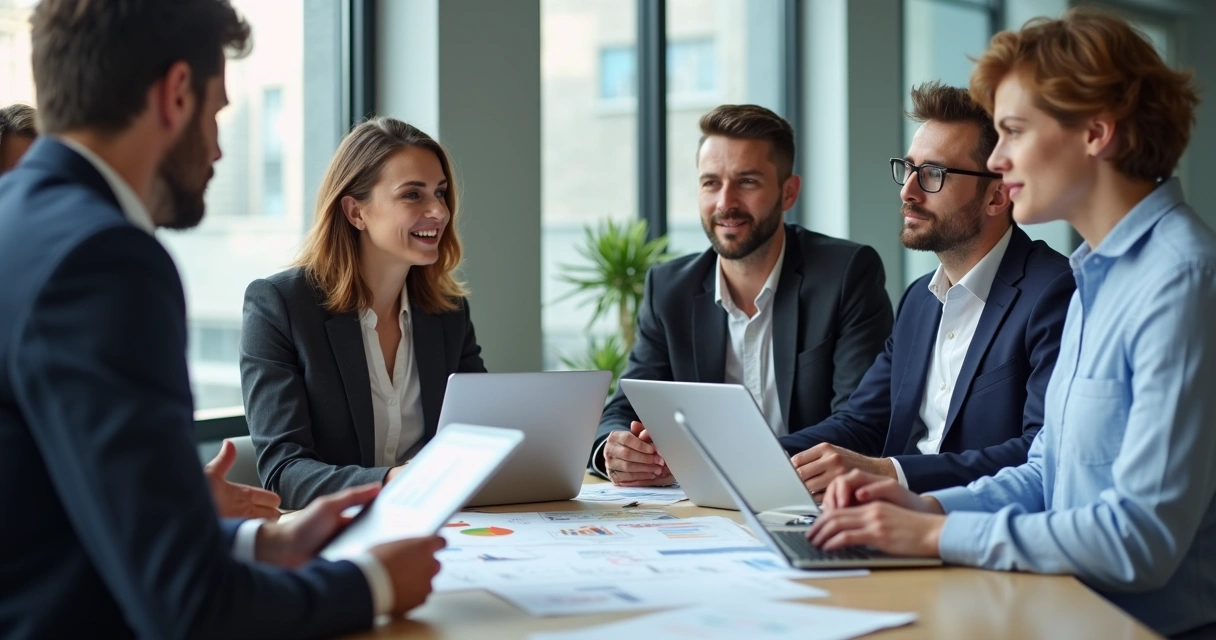 Equipes de marketing e vendas conversando juntos