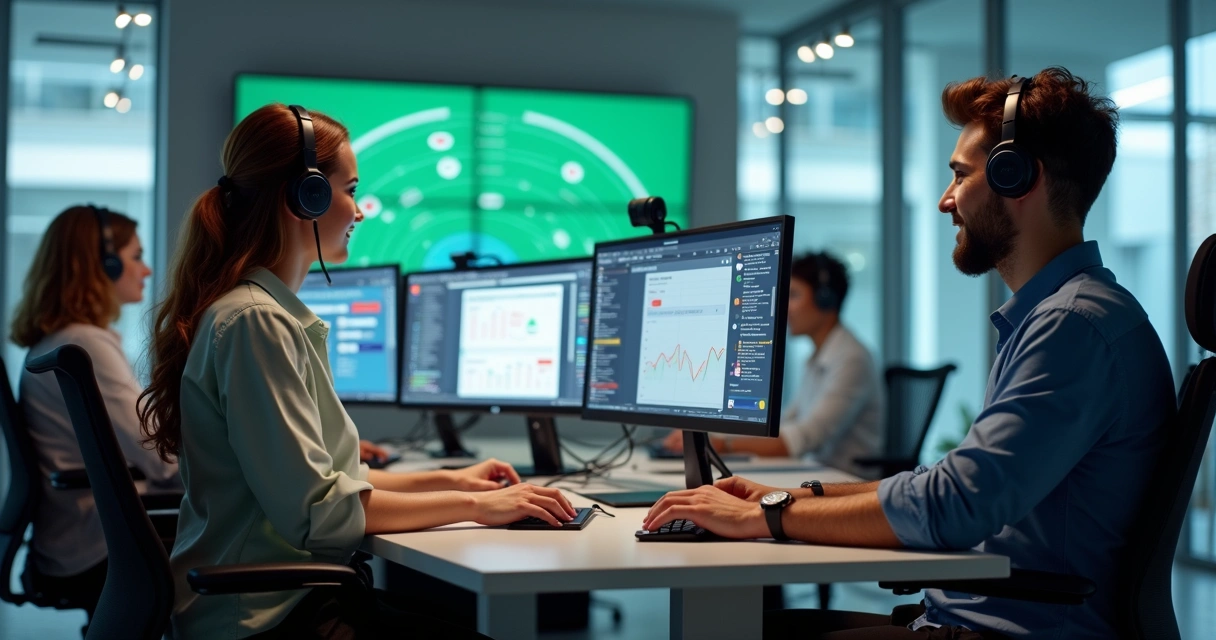 Equipe acompanhando conversas e indicadores de atendimento