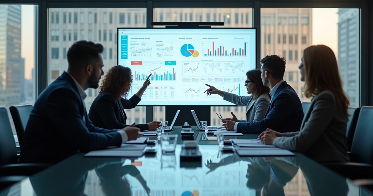 Como criar proposta comercial de dados para empresas B2B 2 Equipe de vendas reunida analisando planilha de dados