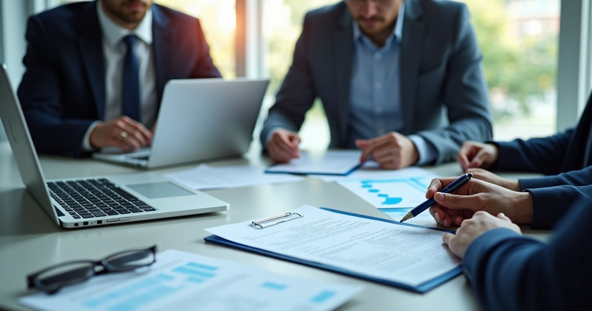 Equipe revisando documentos digitais em processo de onboarding 