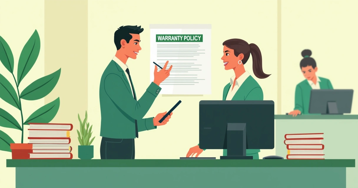 Equipe de assistência técnica orientando cliente sobre garantia