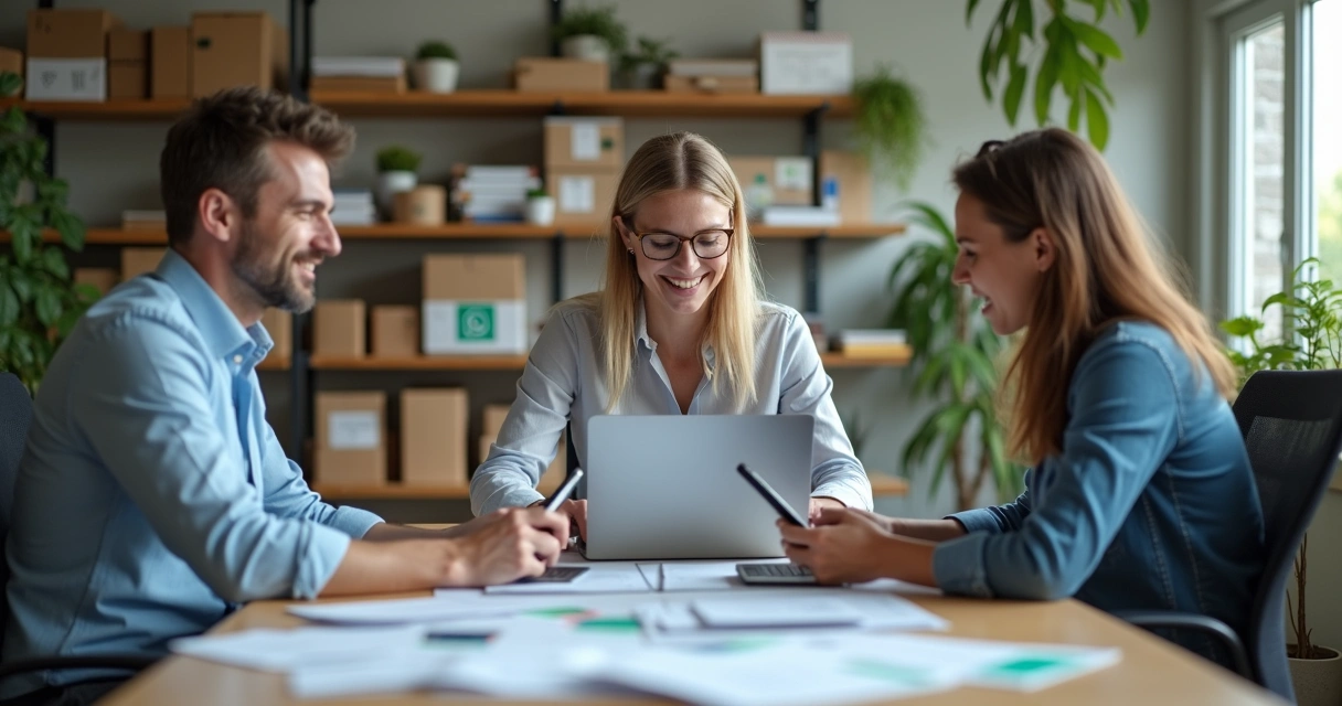 Equipe pequena lidando com atendimento de clientes 