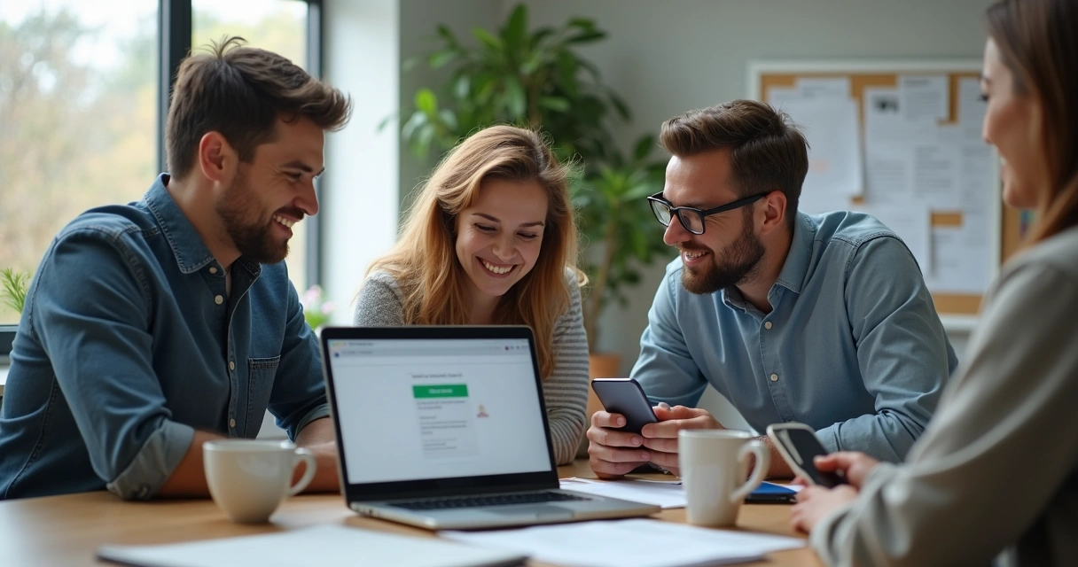 Equipe pequena usando CRM e WhatsApp para vendas 