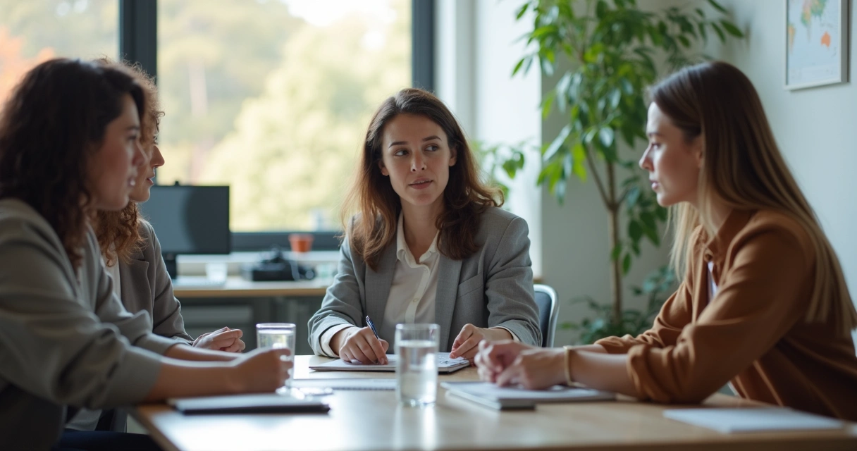 Equipe em conversa após demissões