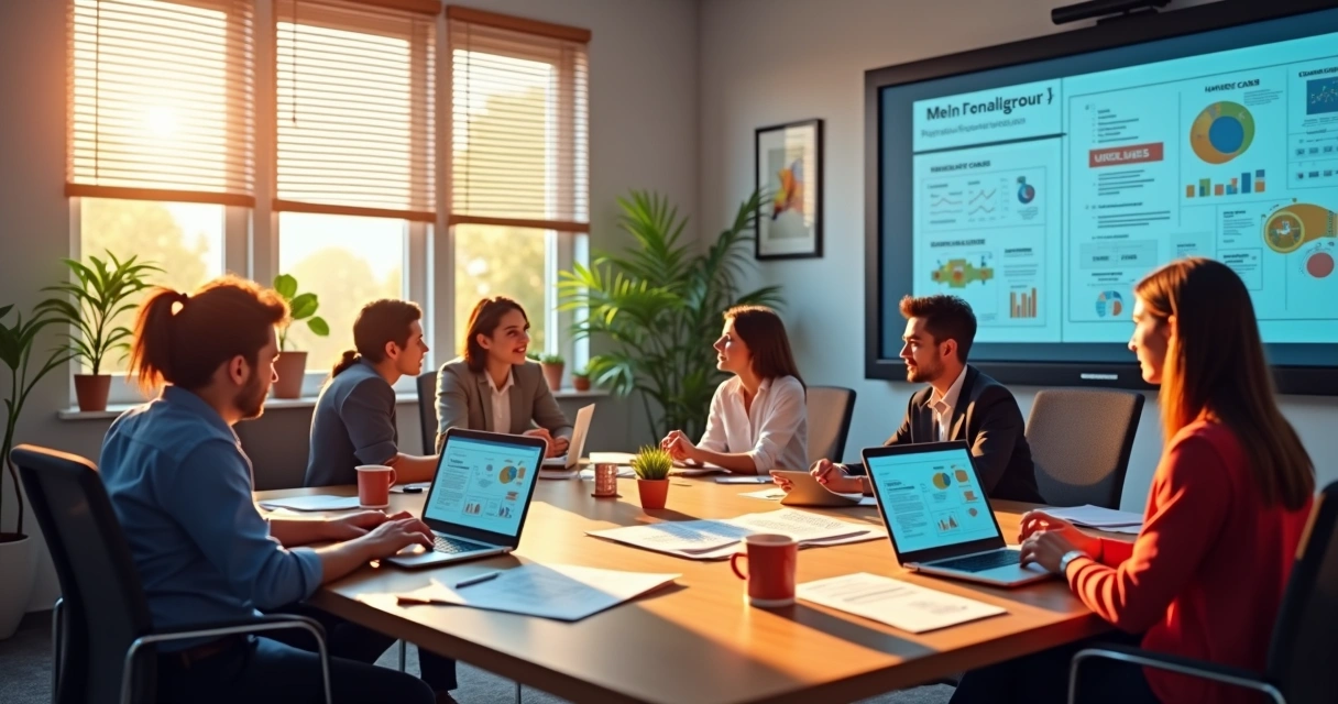 Equipe multidisciplinar reunida em sala para revisão de QA