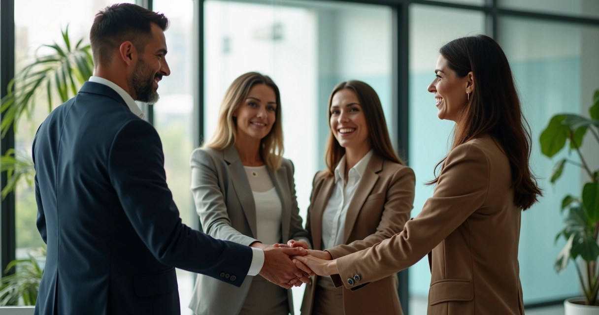 Pessoas reunidas em círculo, demonstrando cooperação em um ambiente empresarial 