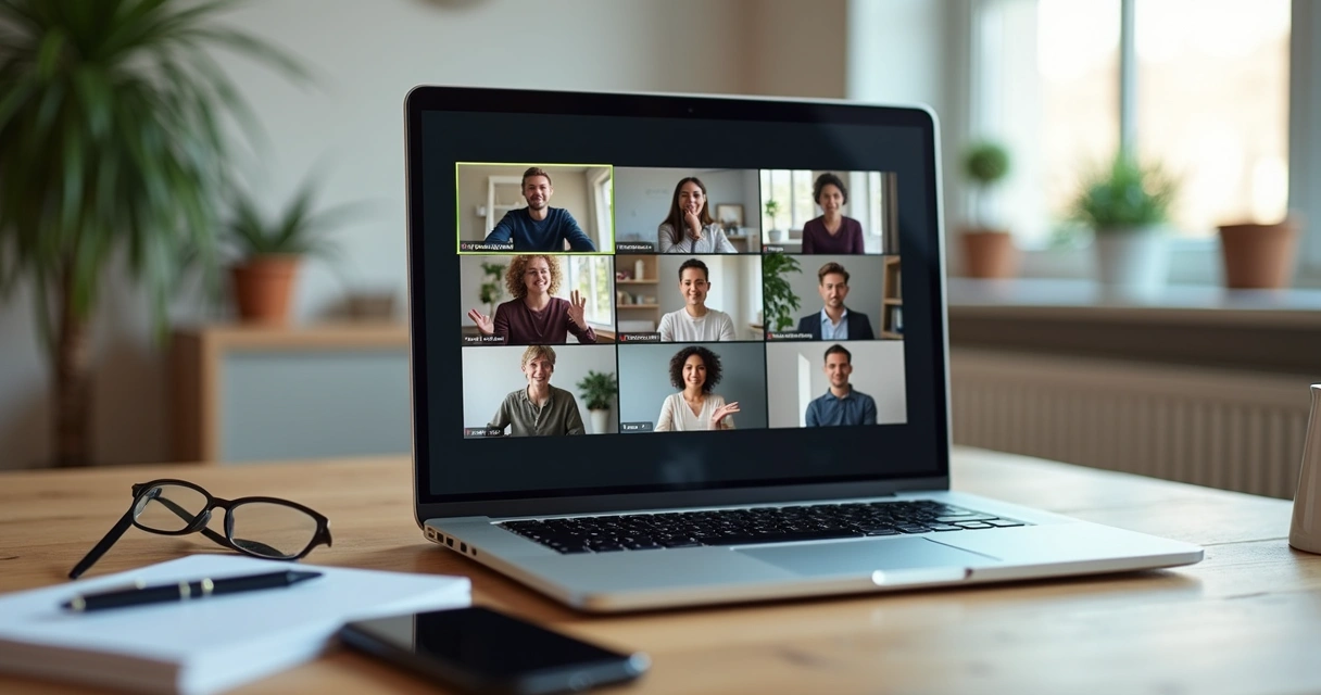 Equipe remota em reunião online alinhando decisões éticas no trabalho 